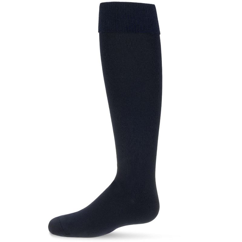 Memoi Girls' Cuffed Opaque Knee High Socks