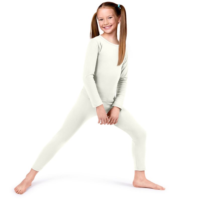 Rocky Thermal Underwear for Girls, Long Johns Fleece Lined Set, Shirt & Pants, Base Layer