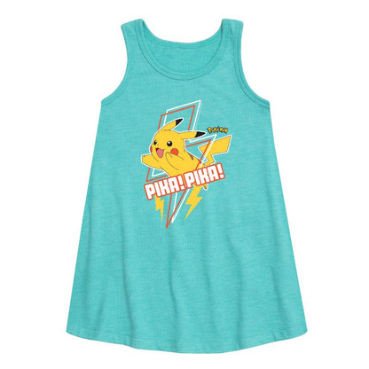 Girls' - Pokémon - Team Pikachu Graphic Sleeveless Aline Dress