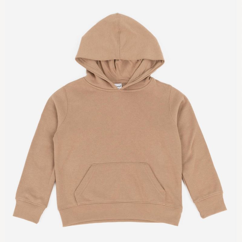 Leveret Kids Hooded Sweatshirt - Kids Hoodie Pullover Sweatshirt- With Kangaroo Pocket - Neutral Solid Color