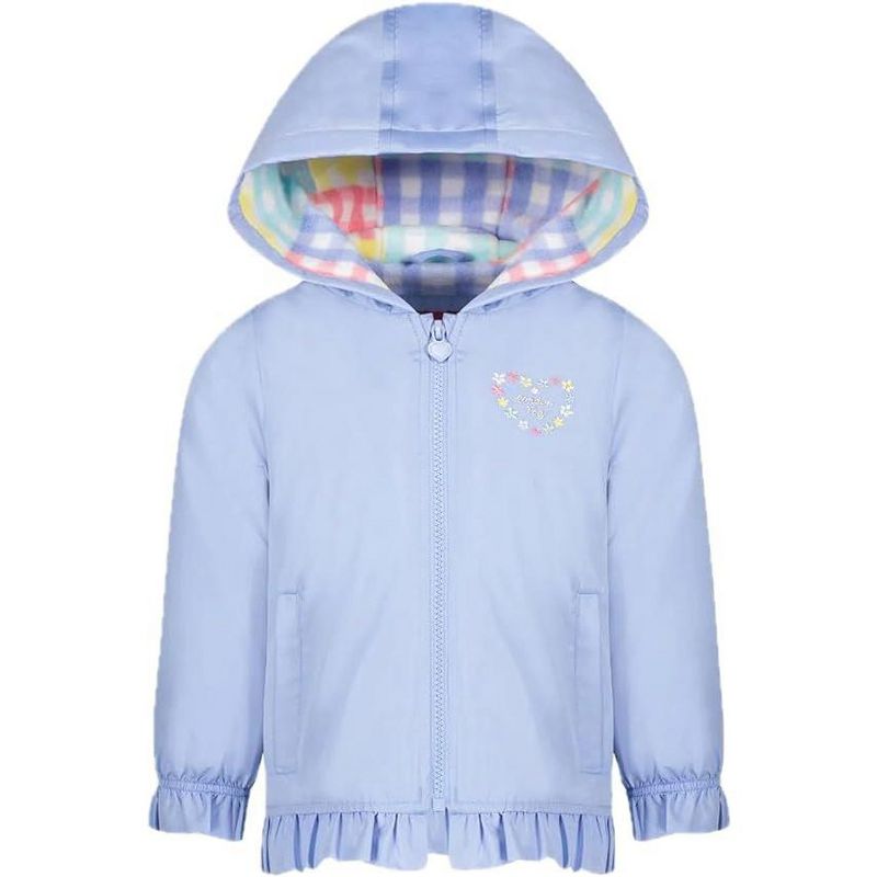LONDON FOG Girls Lightweight Fleece Lined Hooded Spring Jacket