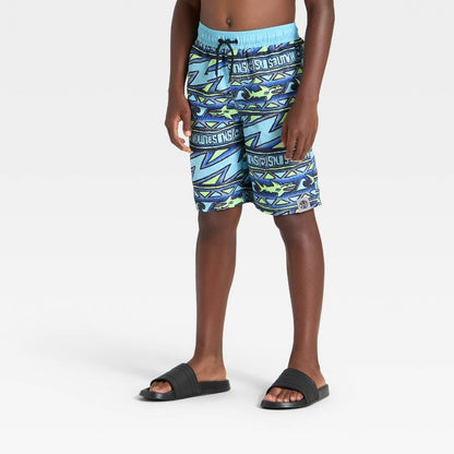 شورت سباحة مطبوع عليه صورة سمكة قرش جيو للأولاد من ماوي آند سونز - أزرق