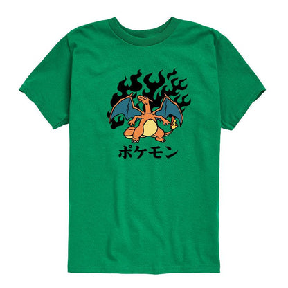 تي شيرت جرافيكي بأكمام قصيرة من تشاريزارد فلاش فاير للأولاد - بوكيمون