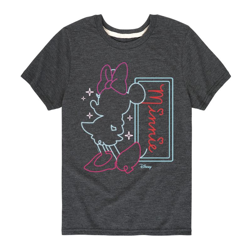 Boys' - Disney - Minnie Mouse Neon Outlined Short Sleeve Graphic T-Shirt