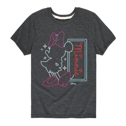 Boys' - Disney - Minnie Mouse Neon Outlined Short Sleeve Graphic T-Shirt