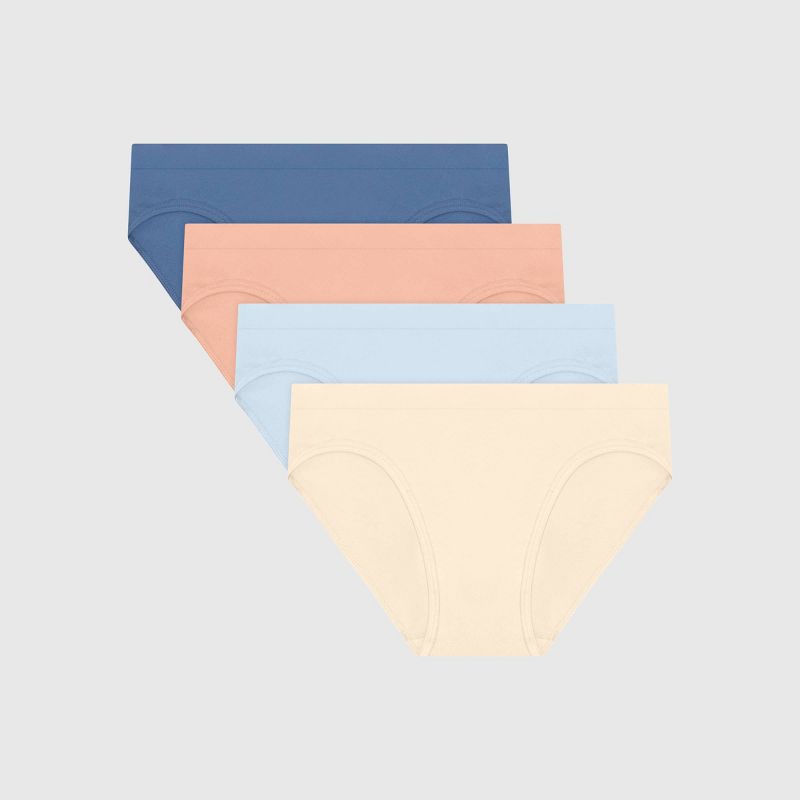 Hanes Girls' 4pk Tween Seamless Bikini Underwear - Blue/Pink