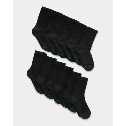 Hanes Boys' 12pk Cushioned Crew Socks