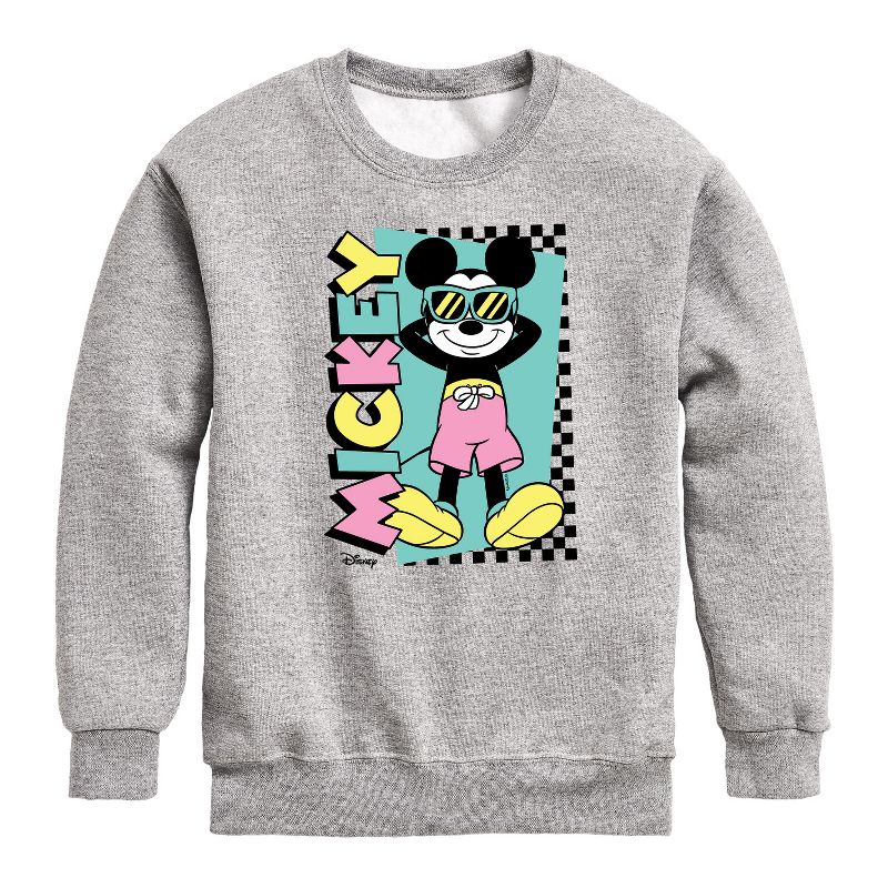Boys' - Disney - Mickey Sunbathe Graphic Long Sleeve Fleece Sweatshirt