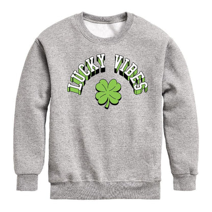 Boys' - Instant Message - St. Patrick's Day Lucky Vibes Graphic Long Sleeve Fleece Sweatshirt