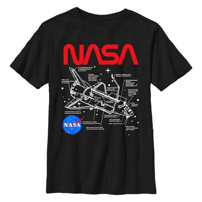 تي شيرت بشعار ناسا التخطيطي للأولاد