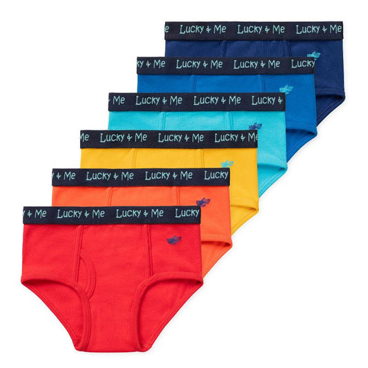 Lucky & Me Lucas Boys Organic Cotton Briefs Multiple Colors and Sizes (6-Pack)