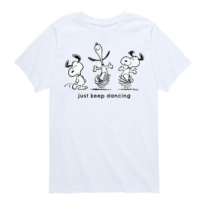 تي شيرت جرافيكي بأكمام قصيرة للأولاد - Peanuts - Snoopy Just Keep Dancing