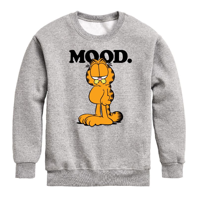 Boys' - Garfield - Mood Graphic Long Sleeve Fleece Sweatshirt