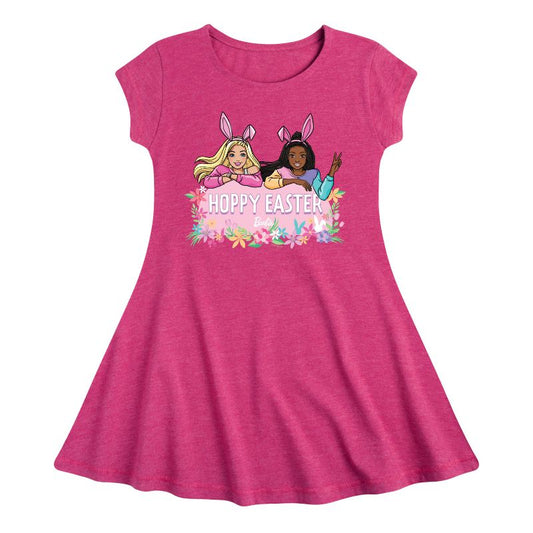 Girls' - Barbie - Easter Fit & Flair Cap Sleeve Dress