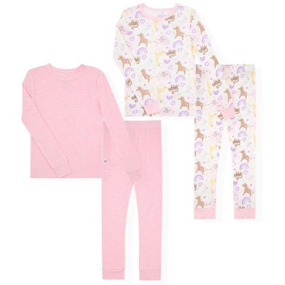Sleep On It Girls 2-Pack Bamboo Snug Fit Girls Pajama Sets - Toddler Pajamas to Girls Pajamas Set