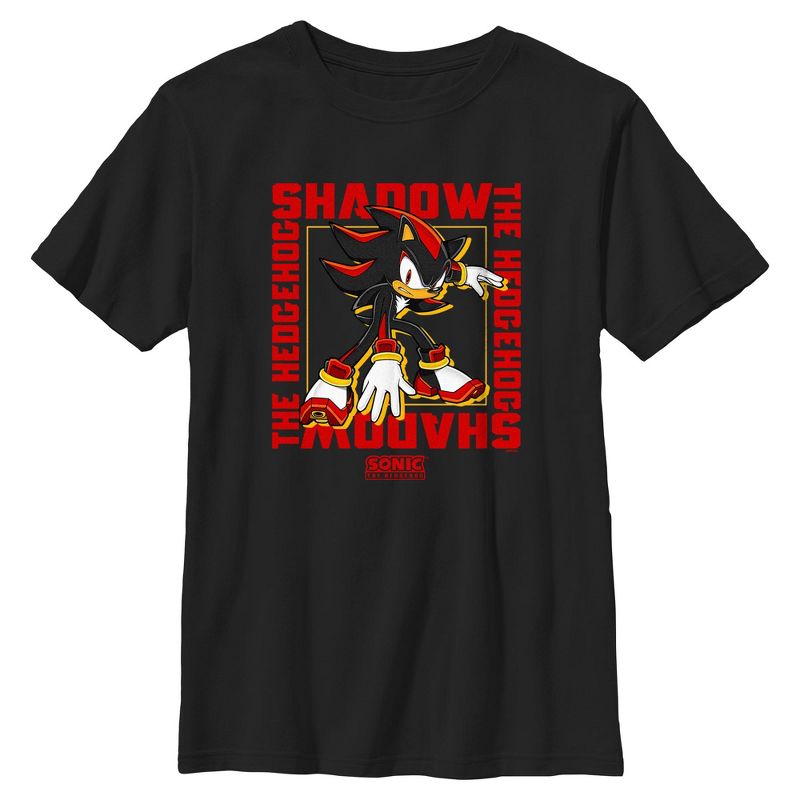 Boys Sonic the Hedgehog Shadow Text Frame T Shirt
