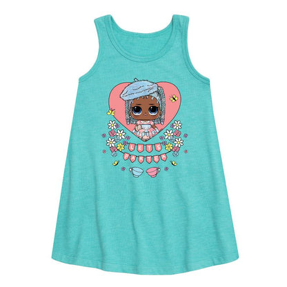 فستان "هولا مفاجأة!" للفتيات - فستان "ليتس بار تي" بدون أكمام بتصميم جرافيكي