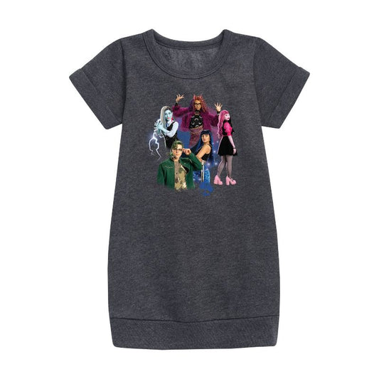 Girls' - Monster High - Character Group Graphic Short Sleeve Fleece Dress