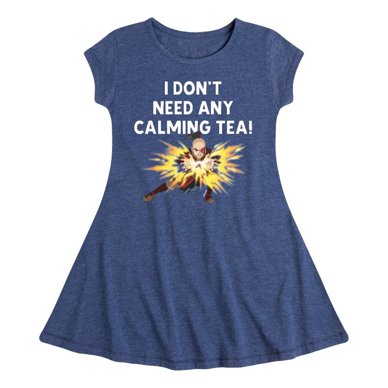 Girls' - Avatar: The Last Airbender - Zuko Calming Tea Fit & Flair Cap Sleeve Dress