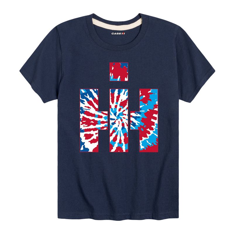 Boys' - Case IH - Red White Blue Tie Dye Logo Short Sleeve Graphic T-Shirt