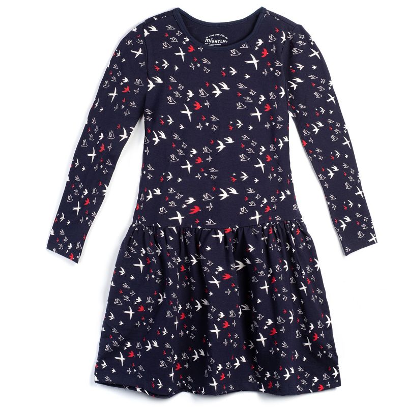 Mightly Girls Fair Trade Organic Cotton Long Sleeve Drop Waist Dress
