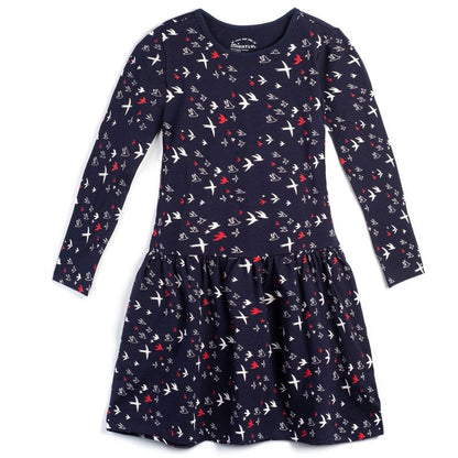 Mightly Girls Fair Trade Organic Cotton Long Sleeve Drop Waist Dress