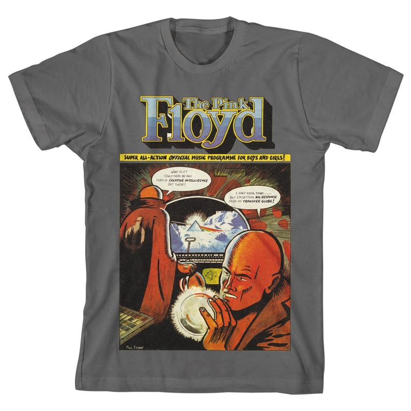 تي شيرت فحمي للأولاد من Pink Floyd بتصميم فني كوميدي بعنوان Dark Side Of The Moon