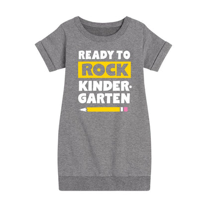 فستان صوف بأكمام قصيرة برسومات جرافيكية للأطفال - رسالة فورية - جاهز للانطلاق في رياض الأطفال