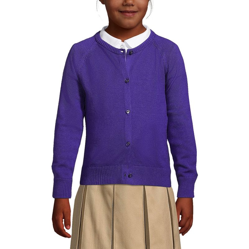 Lands' End School Uniform Kids Cotton Modal Cardigan Sweater