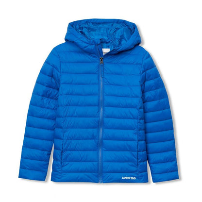 جاكيت Lands' End Kids ThermoPlume القابل للطي والمزود بغطاء رأس