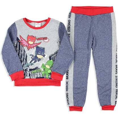 Seven Times Six PJ Masks Boys' Wings Stripes Shields Pullover and Jogger 2 Piece Outfit Set Multicoloured