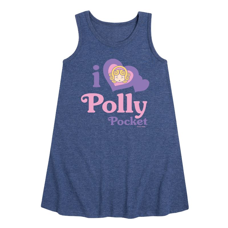 Girls' - Polly Pocket - I Love Polly Pocket Graphic Sleeveless Aline Dress