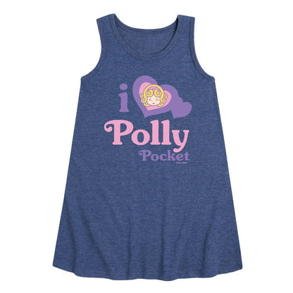 Girls' - Polly Pocket - I Love Polly Pocket Graphic Sleeveless Aline Dress