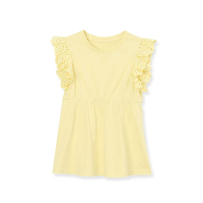 Lands' End Kids Flutter Sleeve Tiered Peasant Top