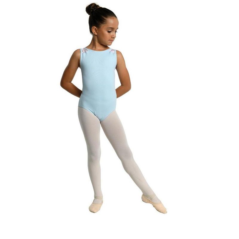 لباس ضيق للبنات من Danz N Motion Clementine 23108C مع حشوات دانتيل وظهر على شكل حرف V