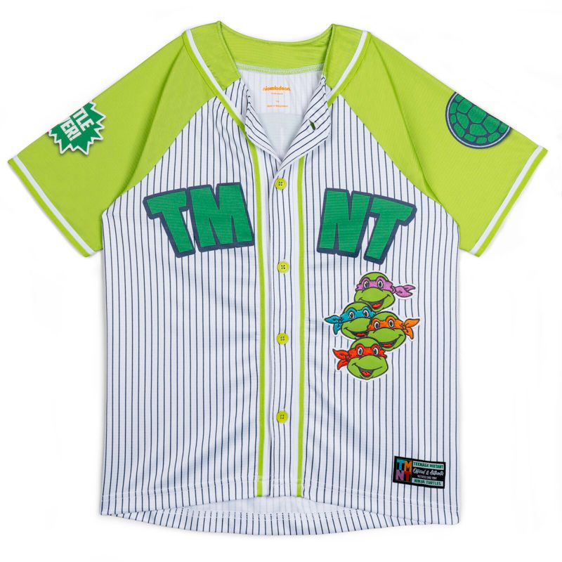 Teenage Mutant Ninja Turtles Mesh Baseball Jersey Button Down Dress Shirt Toddler