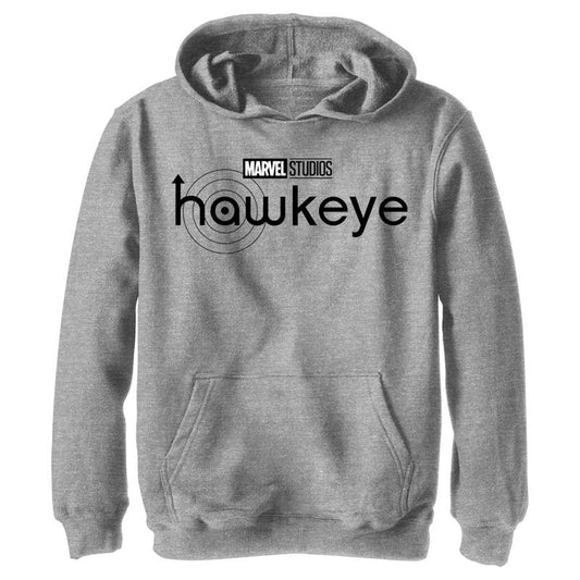 Boy's Marvel Hawkeye Black and White Logo Pull Over Hoodie