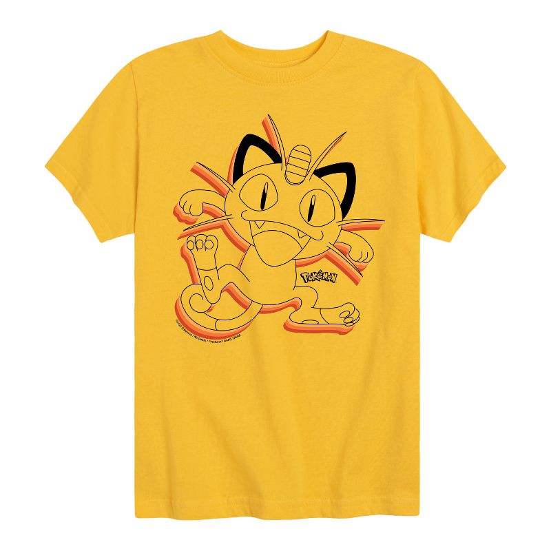 تي شيرت جرافيكي بأكمام قصيرة بتصميم هابي ميوث ريترو للأولاد - بوكيمون