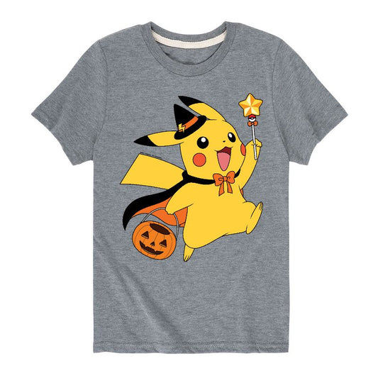 Boys' - Pokémon - Pikachu Halloween Pumpkin Costume Short Sleeve Graphic T-Shirt