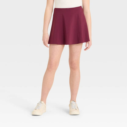 Girls' Lace Trim A-Line Mini Skort - art class™