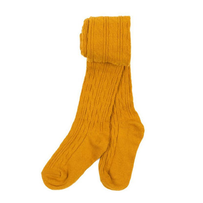 Leveret Girls  Boho Solid Color Cable Knit Tights