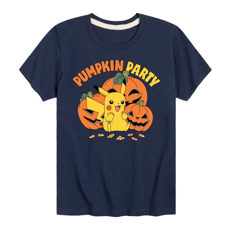 تي شيرت جرافيكي بأكمام قصيرة لحفلة هالوين اليقطين للأولاد - بوكيمون - بيكاتشو