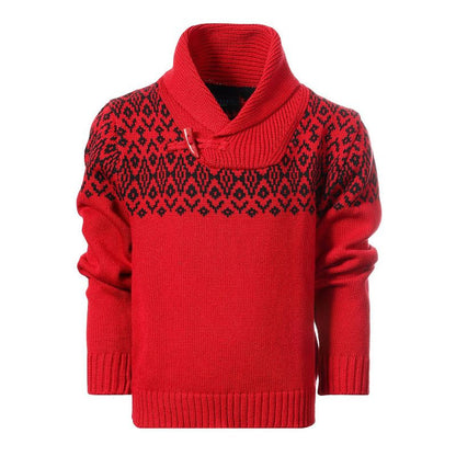 Gioberti Boy's 100% Cotton Pullover Knitted Sweater with Toggle Button Closure