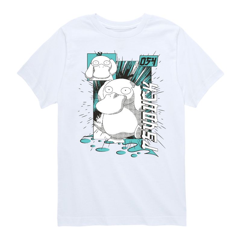 Boys' - Pokémon - Psyduck Water Type 054 Anime Short Sleeve Graphic T-Shirt