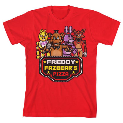 قميص أحمر بأكمام قصيرة من لعبة فيديو رعب فريدي فازبير