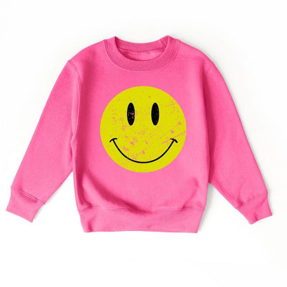 The Juniper Shop Distressed Smiley Face Youth Graphic Sweatshirt