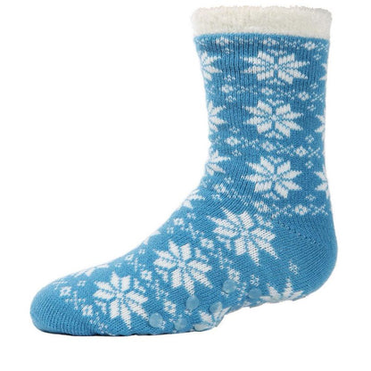 Memoi Girls' Snowflake Plush-Lined Cozy Socks