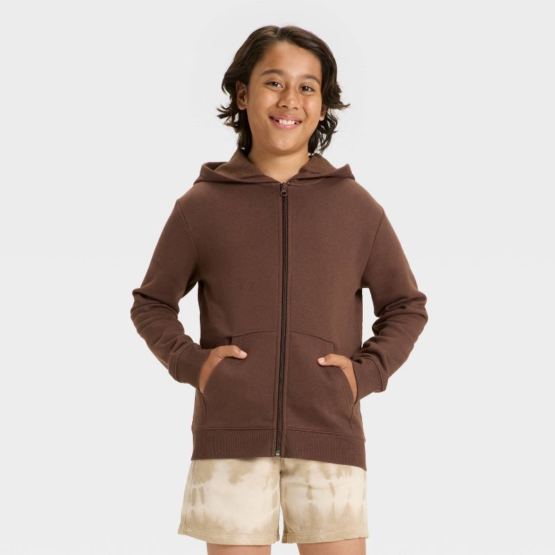 Boys' Fleece Zip-Up Hooded Sweatshirt - Cat & Jack™