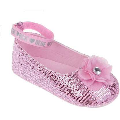 bebe Girl's Shoes - Infant Flats with Glitter and Rhinestone - Flats for Infants