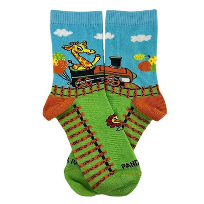 Giraffe in a Train Socks - from the Sock Panda (Ages 3-7)